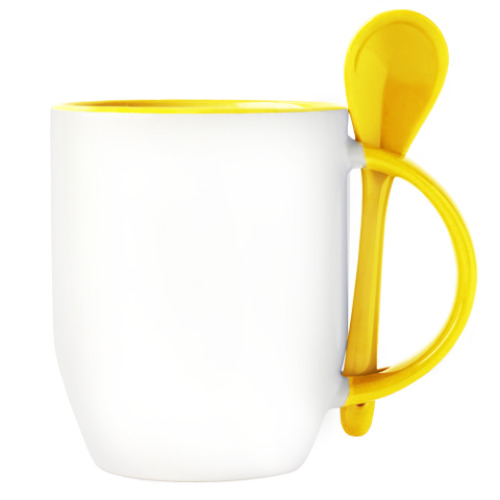 Кружка с ложкой с принтом Вжух