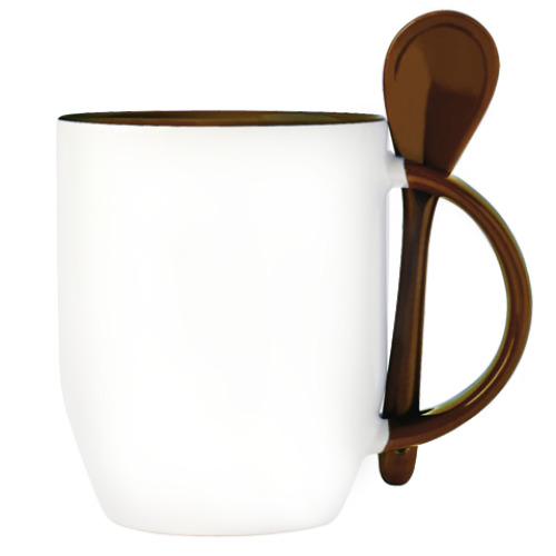 Кружка с ложкой с принтом I am the CUP