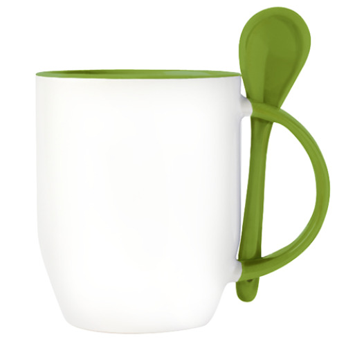Кружка с ложкой с принтом Olive You
