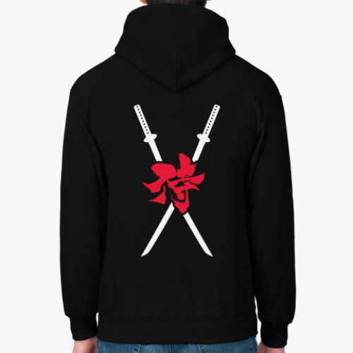 Толстовка худи с принтом Самурай