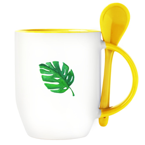 Кружка с ложкой с принтом "Турецкий мандарин"