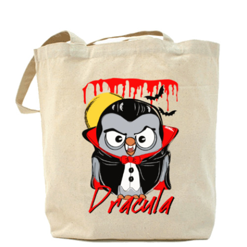 Сумка шоппер с принтом Сова Дракула Суперсова Goofi