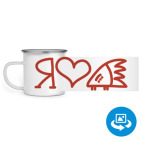 Кружка металлическая белая (круговая запечатка)