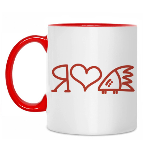 Кружка с принтом Я люблю Ежа