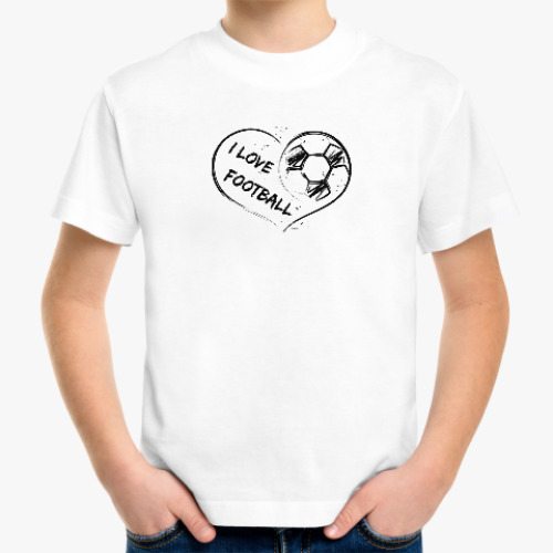 Детская футболка с принтом Я люблю футбол