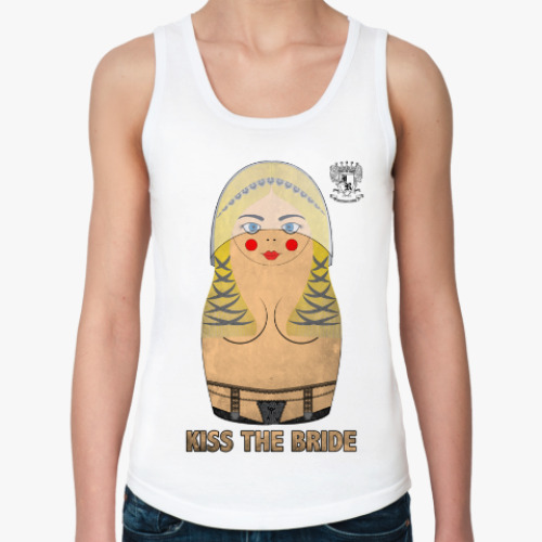 Женская майка с принтом Невеста. Kiss the Bride