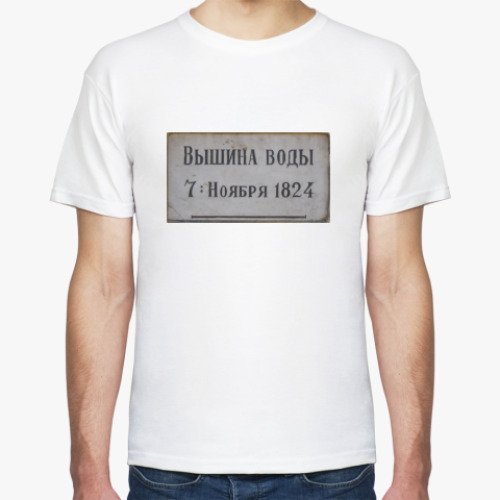 Футболка с принтом Нева,наводнение,1824