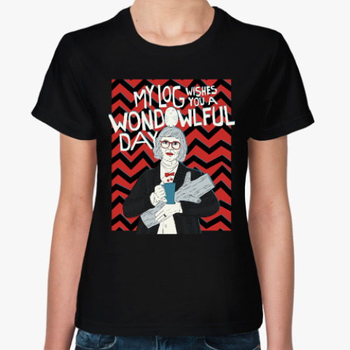 Женская футболка с принтом Дама с поленом