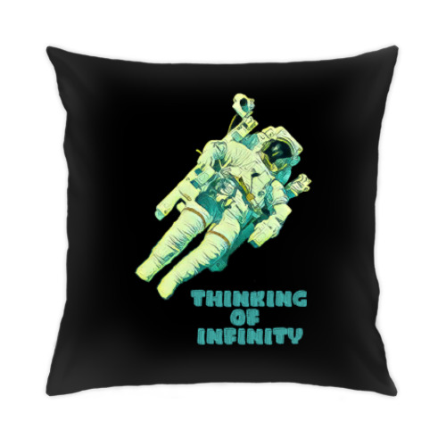 Подушка с принтом Космонавт в Бесконечной Вселенной