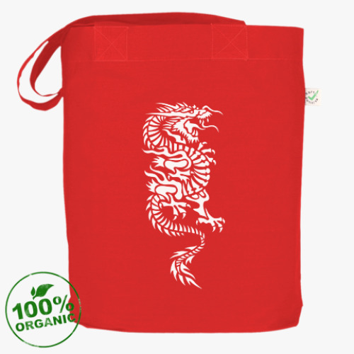 Сумка шоппер с принтом Японский дракон