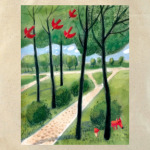 лис в парке