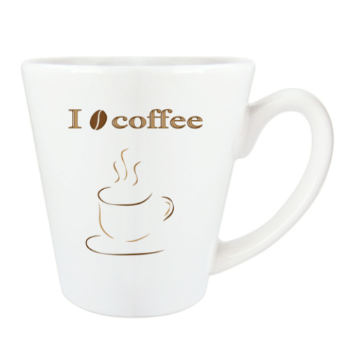 Чашка Латте с принтом Я люблю кофе