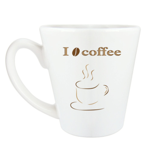 Чашка Латте с принтом Я люблю кофе