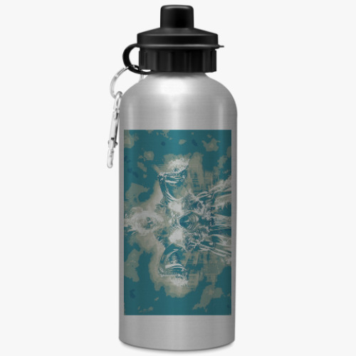 Бутылка с карабином (500 мл) с принтом Призрачный гонщик