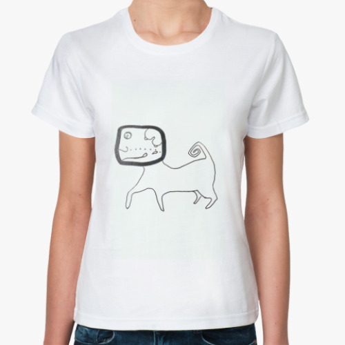 Классическая футболка с принтом Собака
