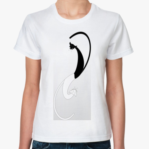 Классическая футболка с принтом коты