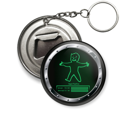 Брелок-открывашка с принтом Fallout - индикатор Пип Боя