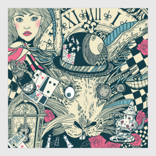 Постер с принтом Алиса в стране чудес