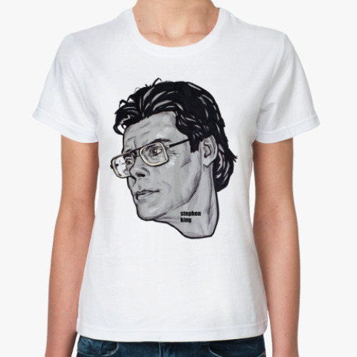 Классическая футболка с принтом Stephen King Кинг