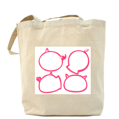 Сумка шоппер с принтом  «Pu»