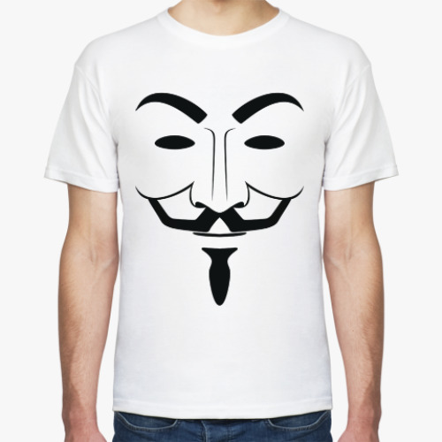 Футболка с принтом Маска Гая Фокса (анонимуса).