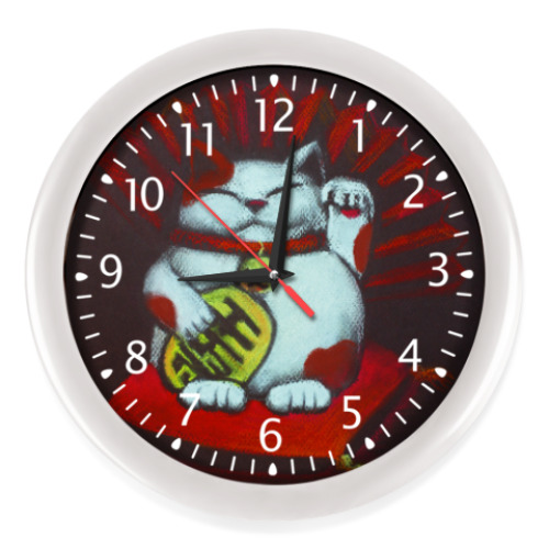 Настенные часы с принтом Манеки неко (Maneki neko)