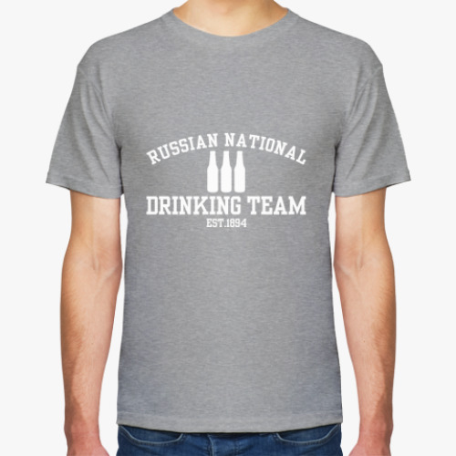 Футболка с принтом Drinking team