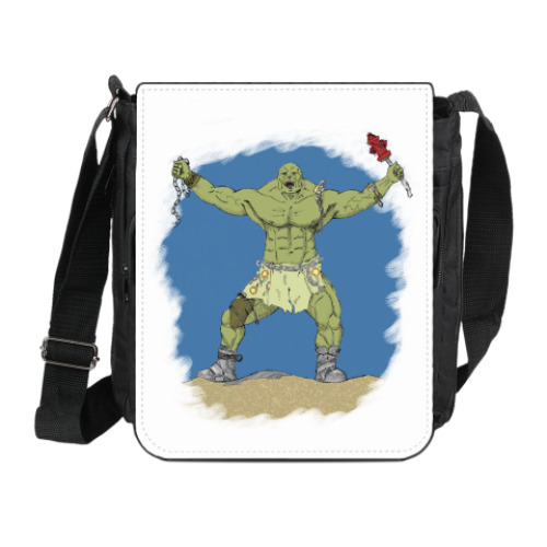 Сумка на плечо (мини-планшет) с принтом супермутант