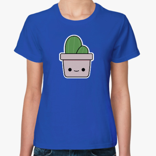 Женская футболка с принтом Веселый кактус