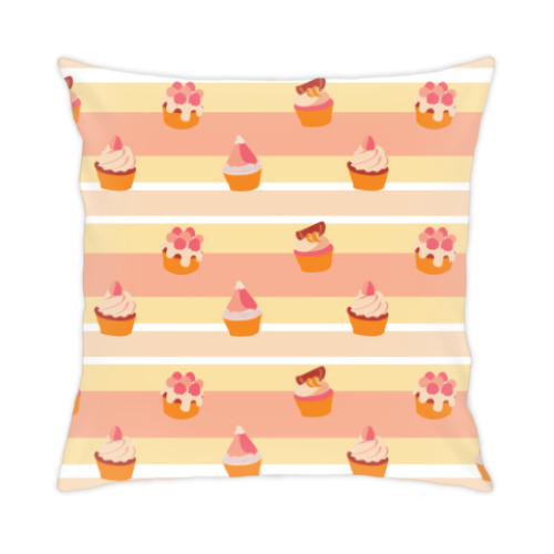 Подушка с принтом cupcakes