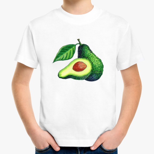 Детская футболка с принтом "Солнечный авокадо"
