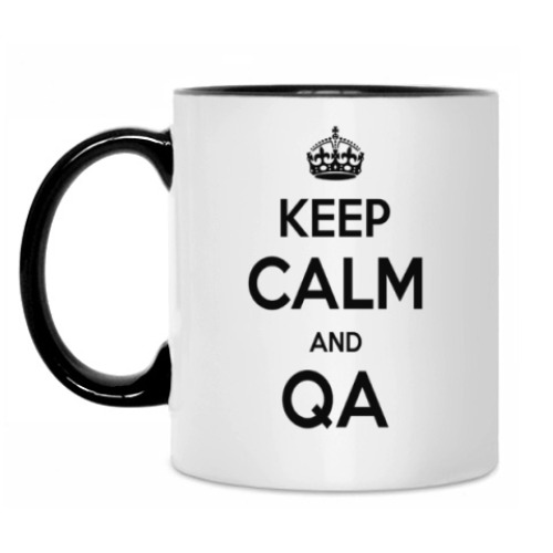 Кружка с принтом Keep Calm and QA