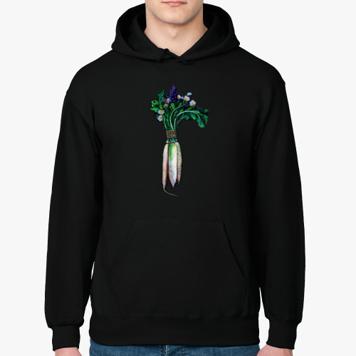 Толстовка худи с принтом дайкон