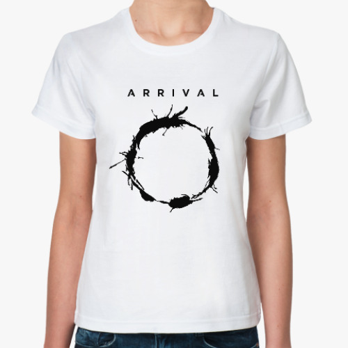 Классическая футболка с принтом Прибытие. Язык гептаподов (Heptapod language)
