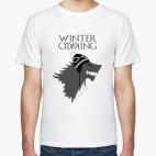 Классическая футболка Игра престолов-лютоволк в шапке