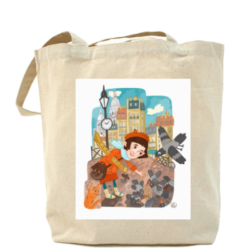 Сумка шоппер с принтом Француженка