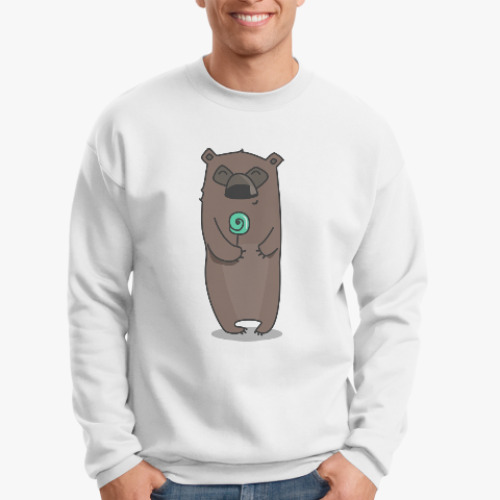 Свитшот с принтом Мишка с конфетой