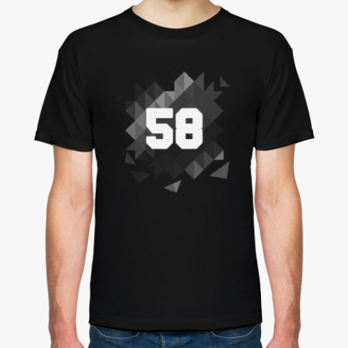 Футболка с принтом Цифра 58 (Low Poly)