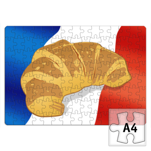 Пазл с принтом Французский круассан