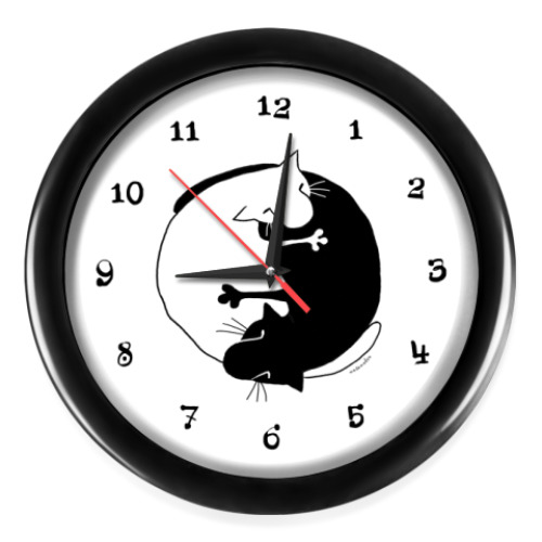 Настенные часы с принтом  Инь-Ян
