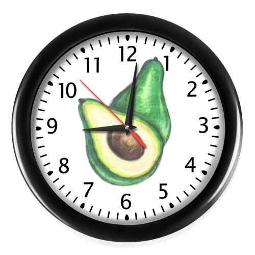 Настенные часы с принтом Авокадо сочный и вкусный