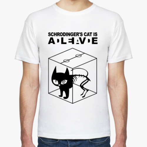 Футболка с принтом Кот Шрёдингера