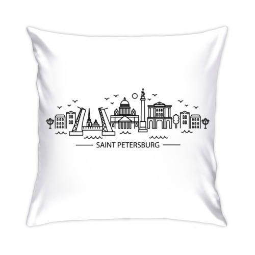 Подушка с принтом Санкт-Петербург