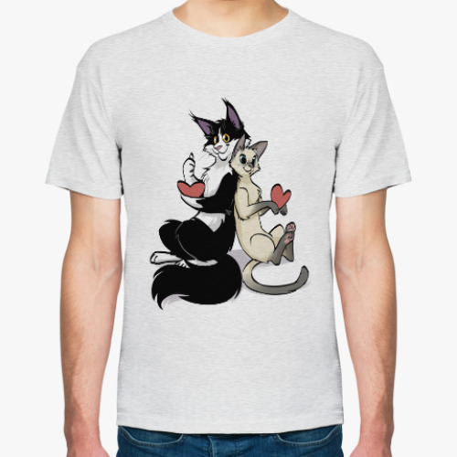 Футболка с принтом Сеня и Котька спина к спине