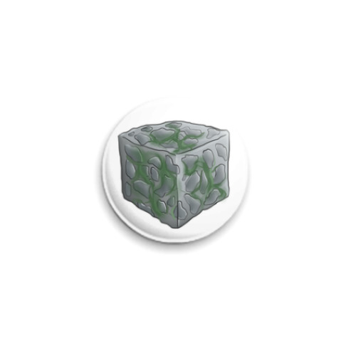 Значок 25мм с принтом 'Замшелый булыжник'