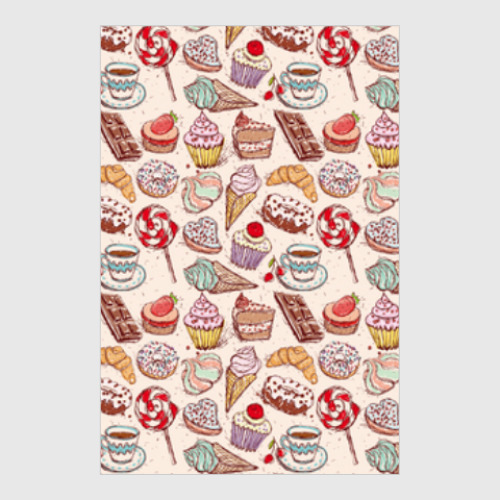 Постер с принтом рисунок конфетно-шоколадный