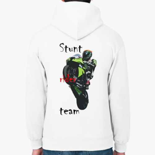 Толстовка худи с принтом stunt rider team