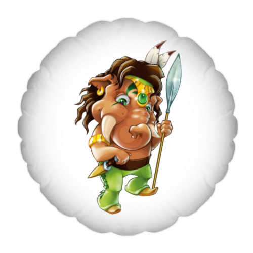 Подушка с принтом Воин-мамонтенок