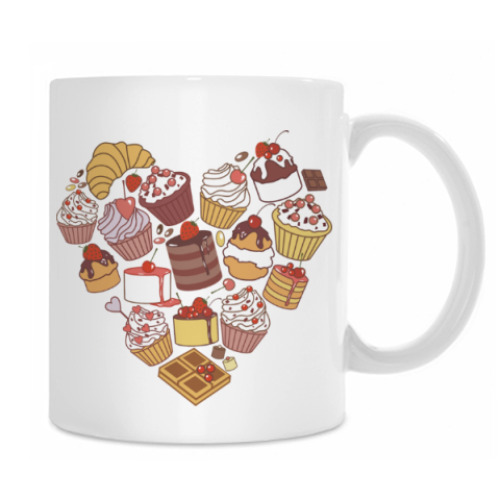 Кружка с принтом Я люблю сладкое!