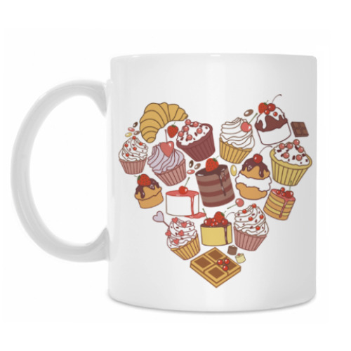 Кружка с принтом Я люблю сладкое!
